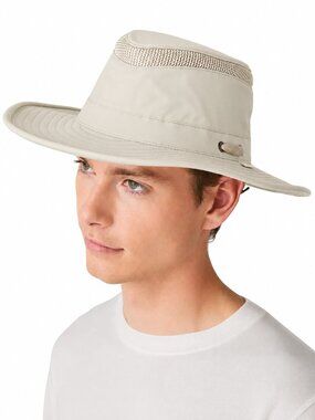 TILLEY Endurables Airflo Brim Hat Sun Bucket Nylon Mesh LTM6 Khaki Unisex 7 3/8"